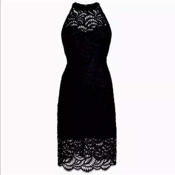 Lilly Pulitzer NWT Kenna Halter Dress Onyx Scalloped Fan Lace Size 0 - Picture 4 of 14